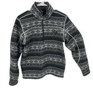 The North Face Fleece Fair Isle Print Quarter Zip Pullover Nordic Alpine Small